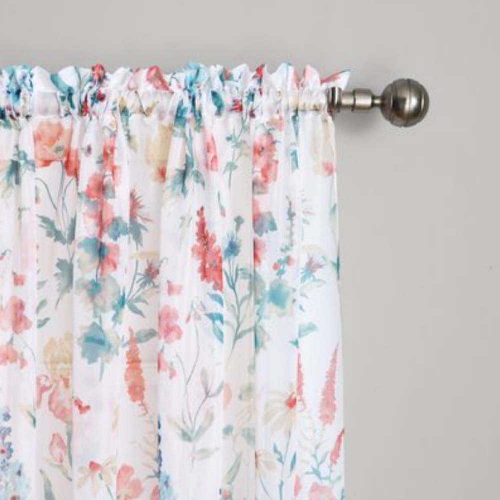Sheer Floral Voile Curtains